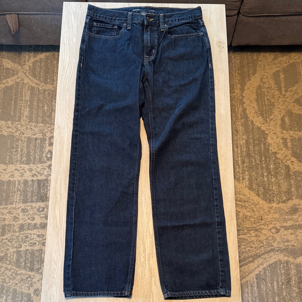 Old Navy Men's Dark Blue Straight Jeans
